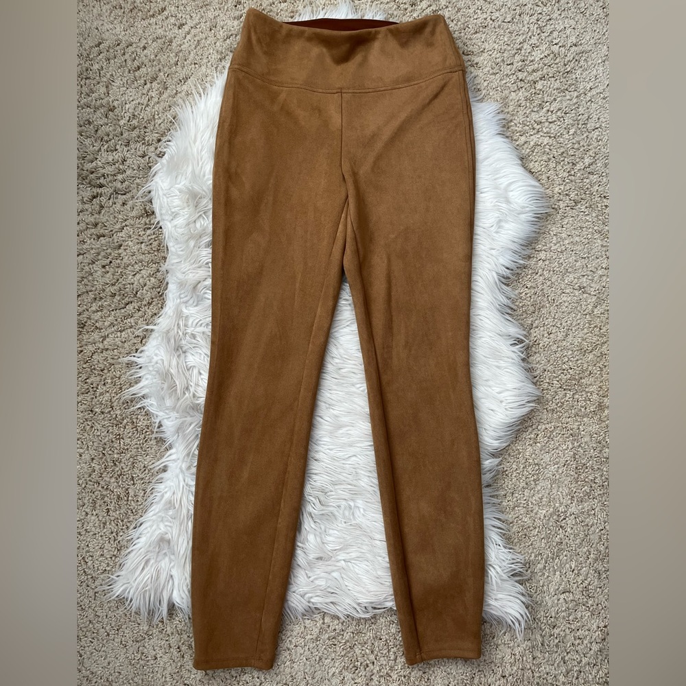 {Nine West} Faux Suede Leggings in Camel - Women's Small